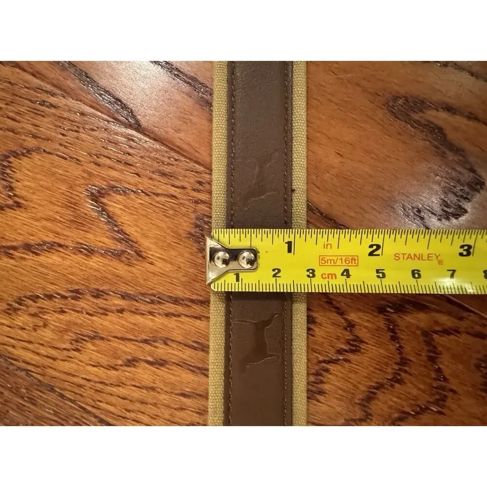 Belt Boys Large 30-32 Men's Small Khaki Brown Silver Tone Buckle Dogs Stamped